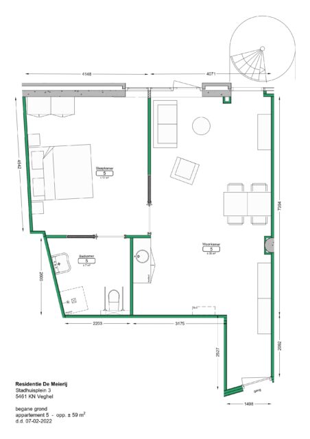 Zorg appartement 5 woon- en zorgvoorziening Residentie De Meierij Veghel - ingericht